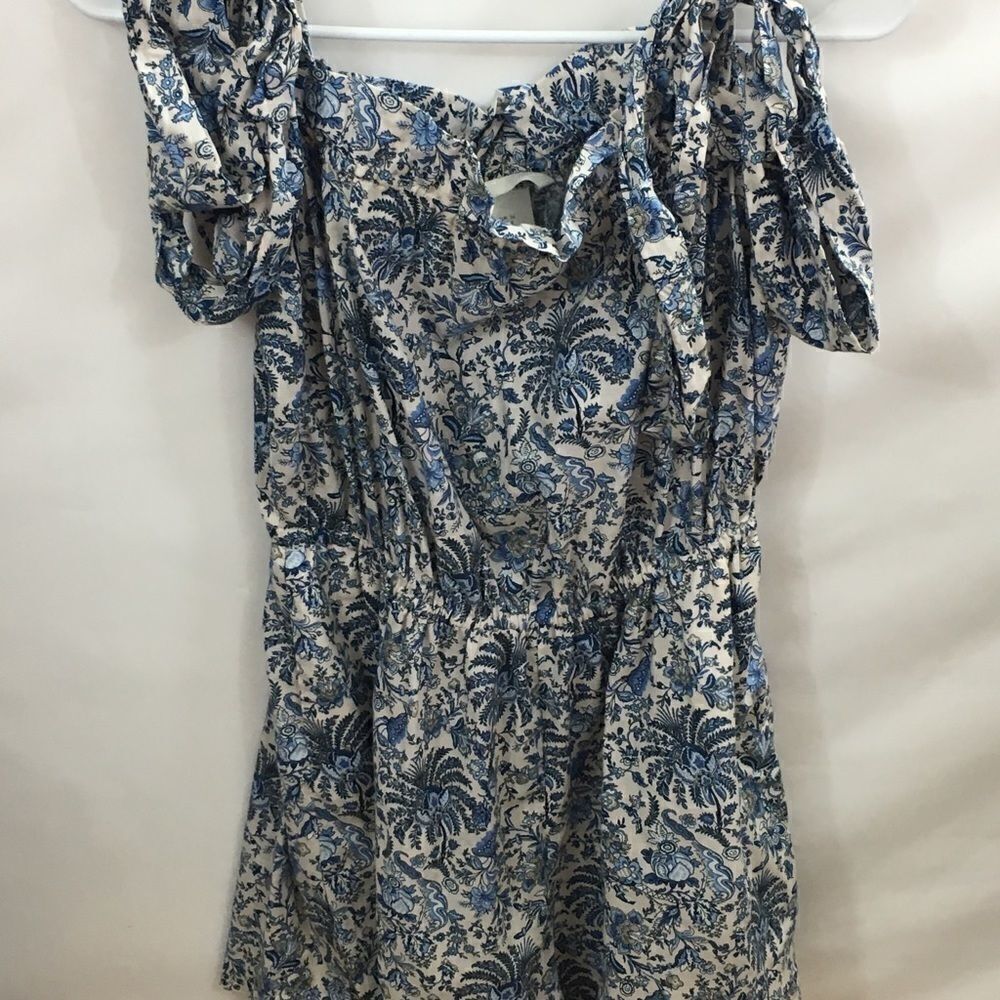NWOT H&M Romper Size 4 Blue and White 100% Cotton